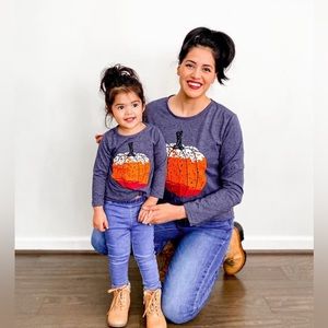 Cute matching pumpkins tops